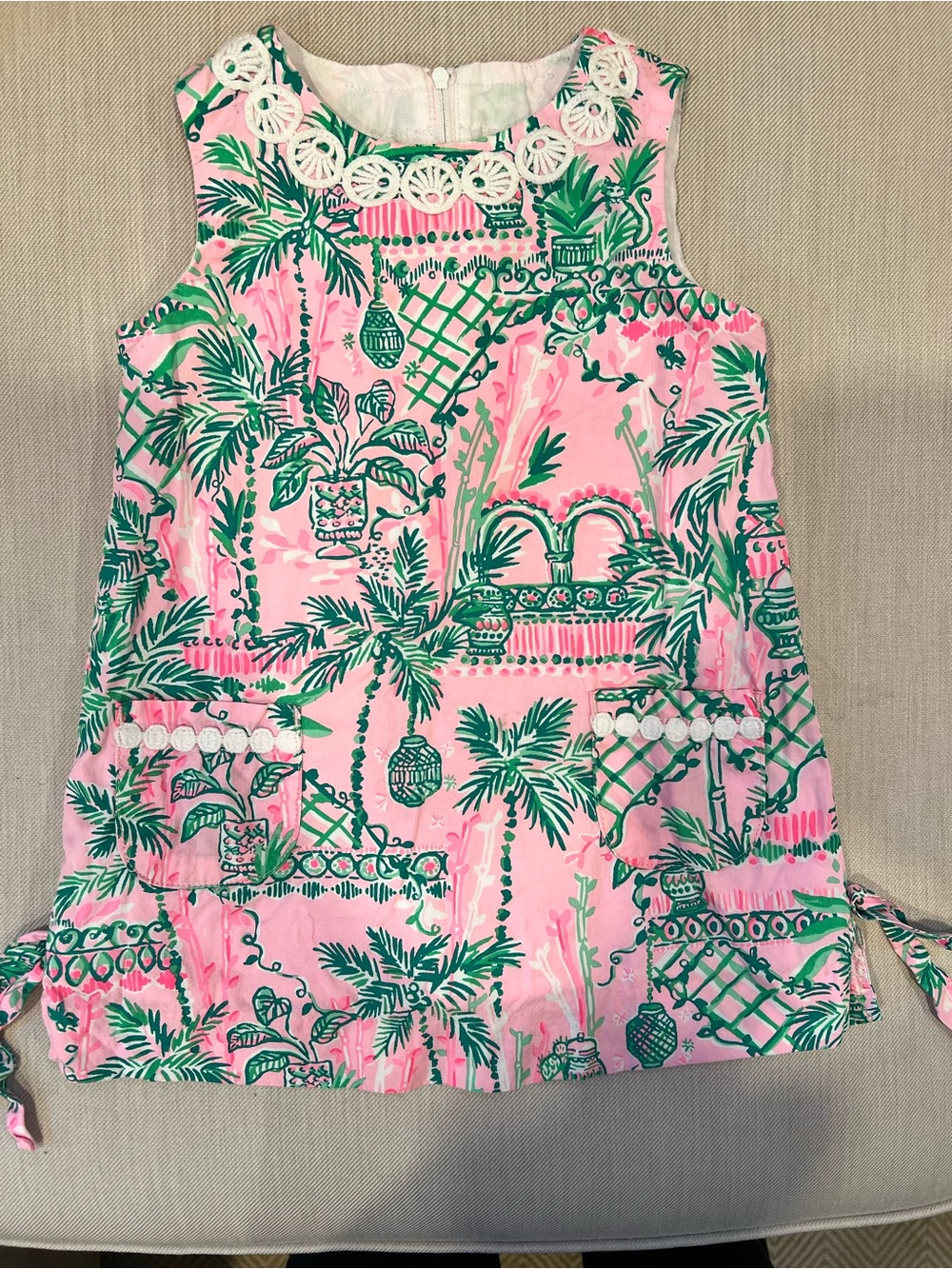 Lilly Pulitzer Pink Tropical Palm Print Sleeveless Dress